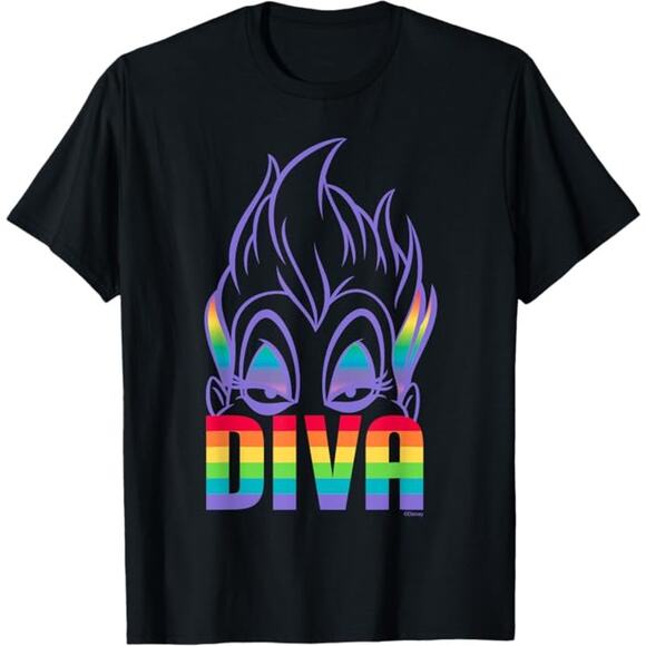 Disney Pride Collection LGBTQ‎ Rainbow Villains Ursula Diva Graphic T-Shirt L - Picture 1 of 4